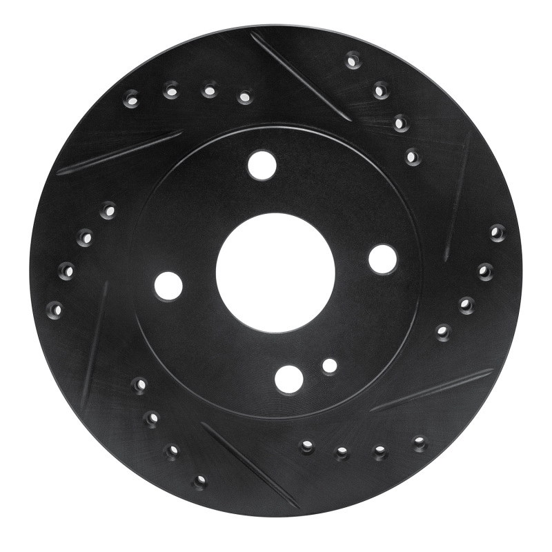 Ford Escort Brake Rotor (1) - Front Right - R1 Concepts - Drilled & Slotted - Black - `90-`01